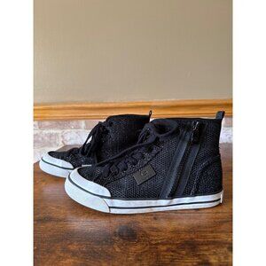 Black High-Top Sneakers GBG Los Angeles Mesh Lace-Up & Zipper 5 1/2 M